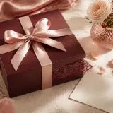 Lingerie cuidadosamente embalada com um cartão em uma composição romântica e discreta