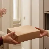 Pessoa conferindo de forma reservada as opções de endereço para receber uma encomenda